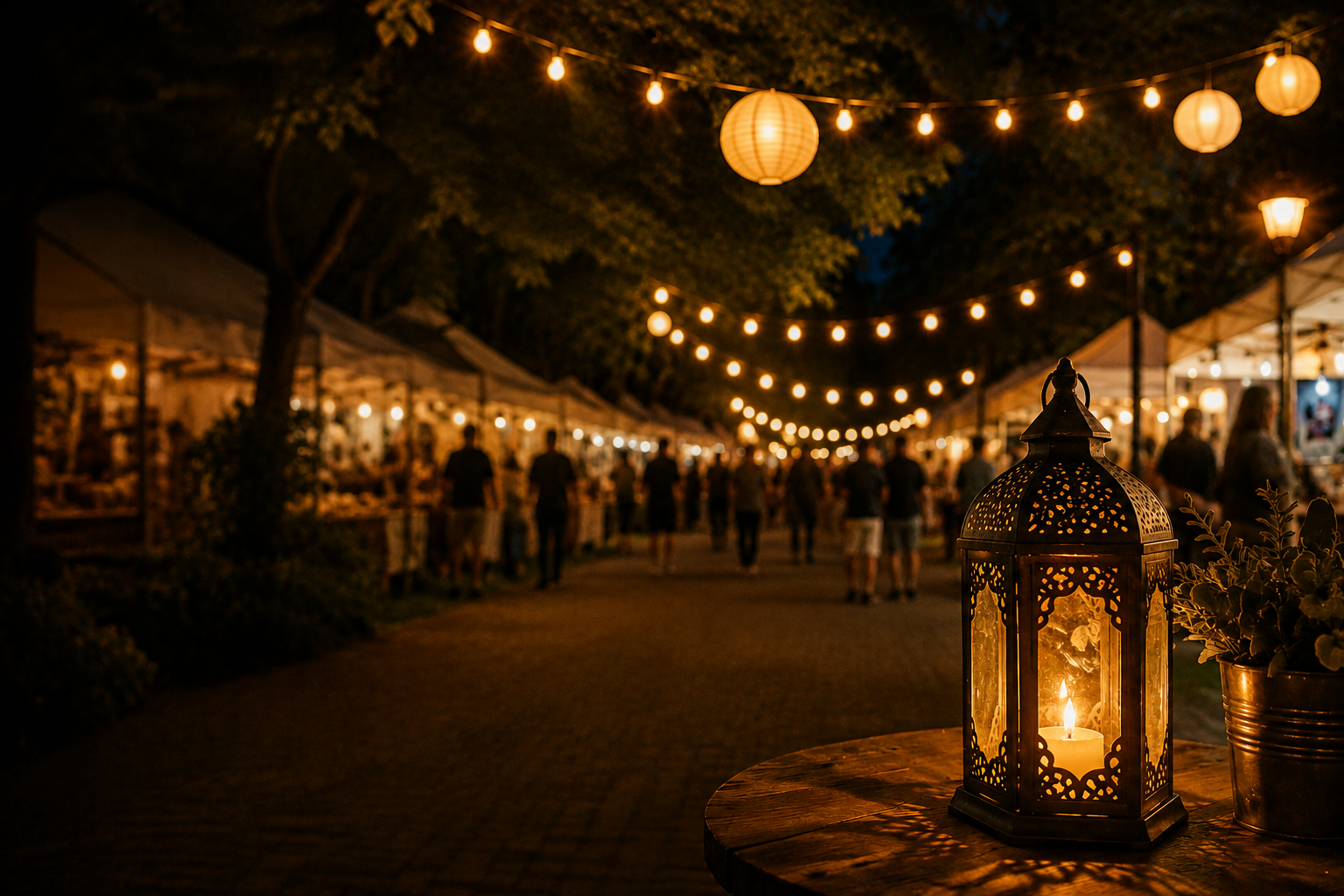 Community gathering at a Social Lantern event